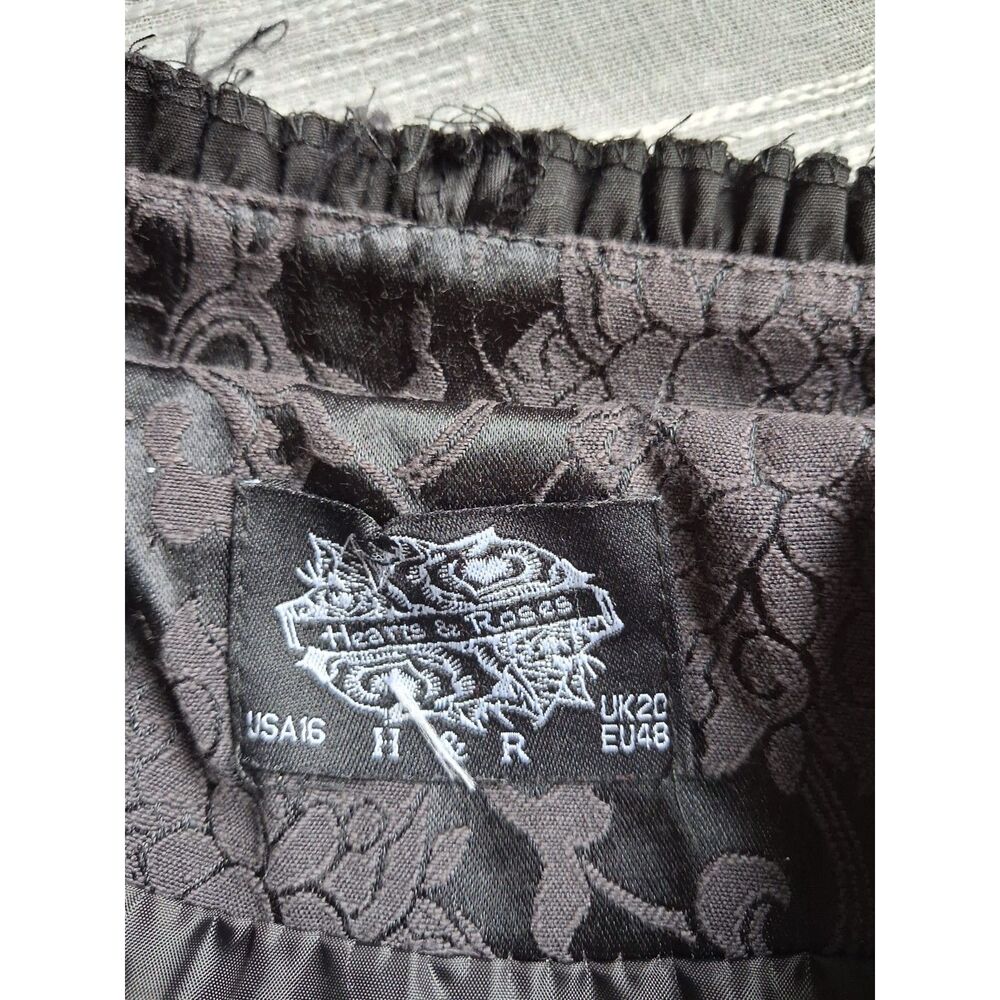 Hot Topic Hearts & Roses Black Brocade Gothic Victorian Jacket Women's 16 - Picture 8 of 10